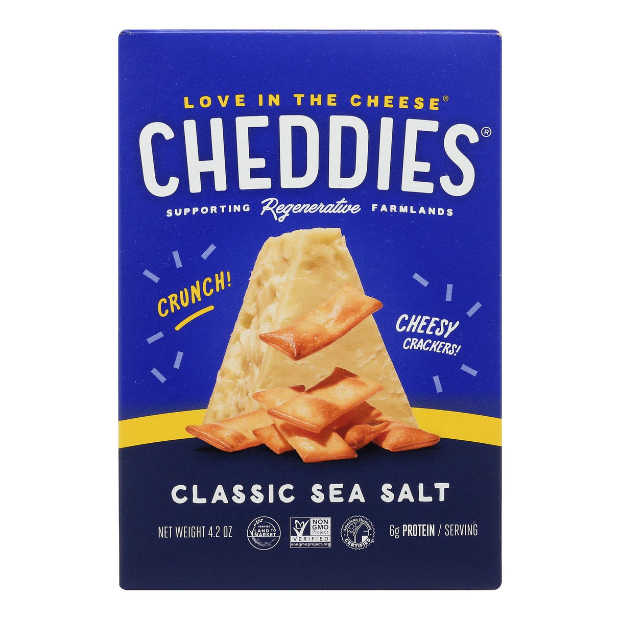 Cheddies Organic Cheddar Classic Sea Salt Crackers 4.2oz (Case of 6) - Cozy Farm 