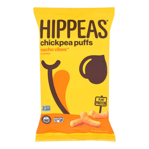 Hippeas Nacho Vibes Chickpea Puffs - Case of 12 - 4 Oz Bags - Cozy Farm 