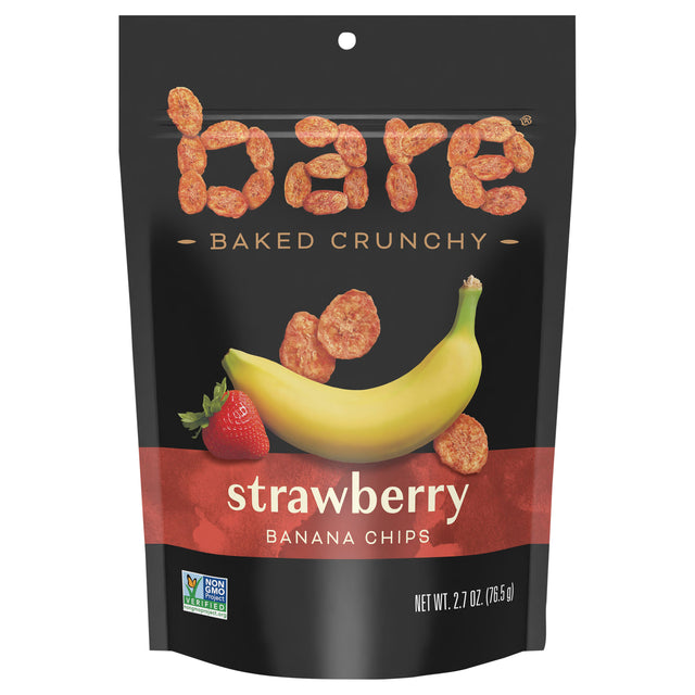 Bare Fruit Banana Chips Strawberry, 2.7 oz, Pack of 12 - Cozy Farm 