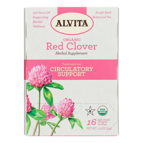 Alvita Organic Red Clover Herbal Tea, 16 Tea Bags - Cozy Farm 