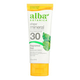 Alba Botanica Mineral Sunscreen Lotion, SPF 30, Face & Body, 3 Fl. Oz. - Cozy Farm 