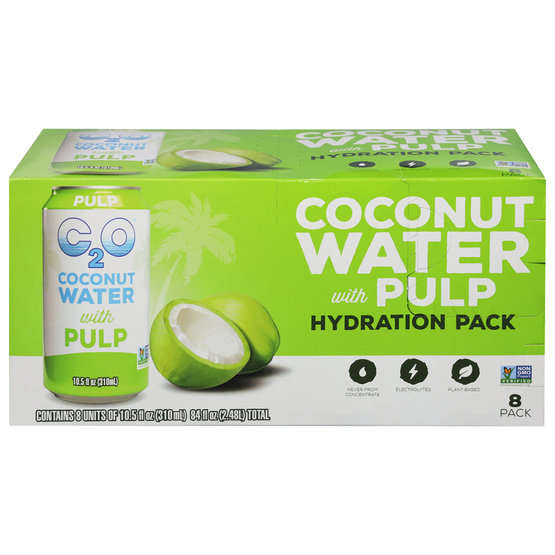 C2O Pure Coconut Water with Pulp - 3 x 8.10.5 oz - Cozy Farm 
