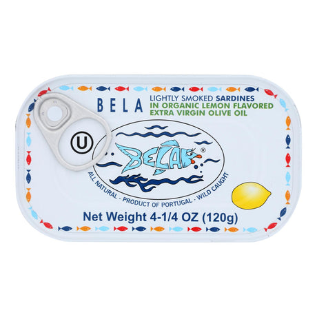 Bela-olhao Extra Virgin Olive Oil Lemon Sauce Sardines - 4.23 oz (Case of 12) - Cozy Farm 