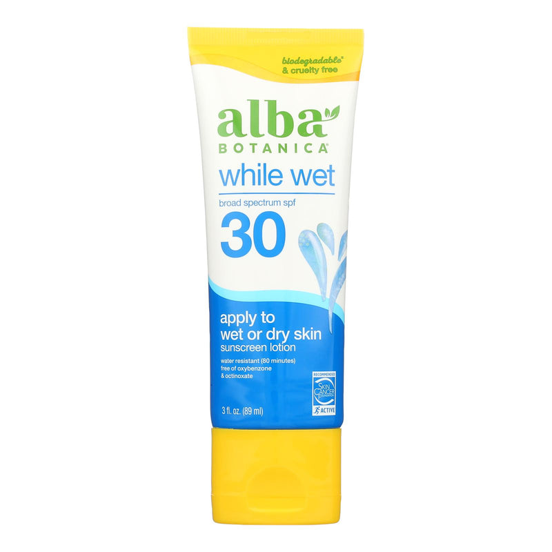 Alba Botanica - Sunscreen Lotion Whole Wet SPF30 - 1 Each - 3 Fluid Ounces - Cozy Farm 