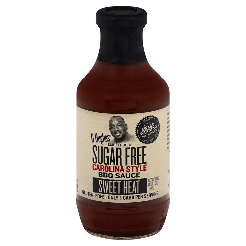 G Hughes Sugar Free Carolina Style BBQ Sauce - Pack of 6 - 17 oz Bottles - Cozy Farm 