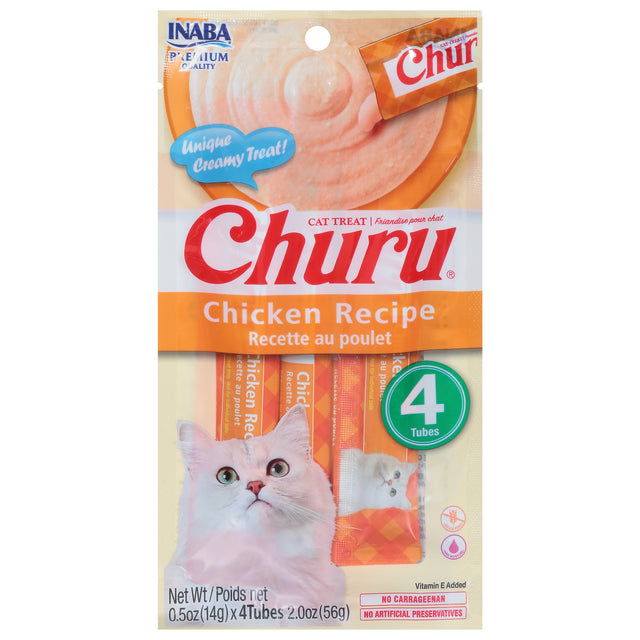 Inaba Churu Cat Puree Chicken Flavor - 2 Oz, 8-Pack - Cozy Farm 