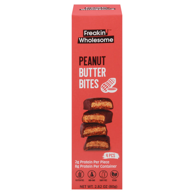 Freakin Wholesome Bites Peanut Butter Dark Chocolate - Case of 10 - 2.82 Ounces - Cozy Farm 