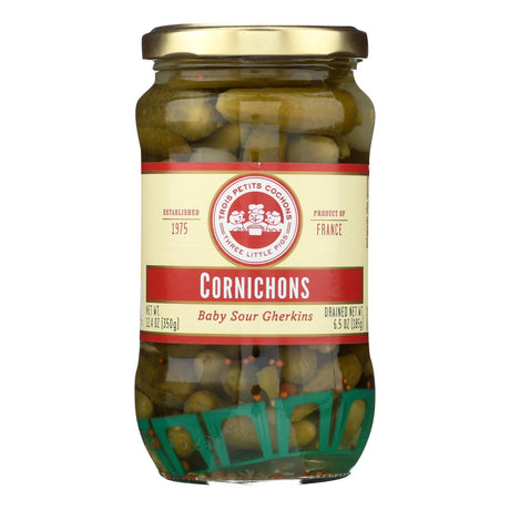 Trois Petits Cochons Cornichons, Case of 12 - 12.4 Oz. - Cozy Farm 