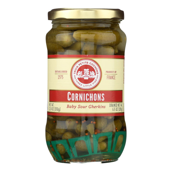 Trois Petits Cochons Cornichons, Case of 12 - 12.4 Oz. - Cozy Farm 
