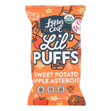 Lesser Evil Organic Sweet Potato Apple Puffs  - 2.5 oz - Case of 5 - Cozy Farm 