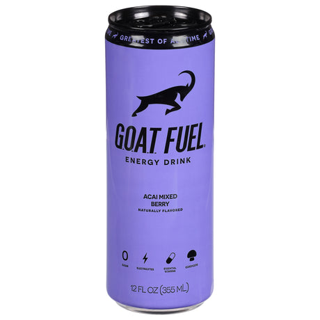 G.O.A.T. Fuel Acai Berry Energy Drink - 12 fl oz Pack of 12 - Cozy Farm 
