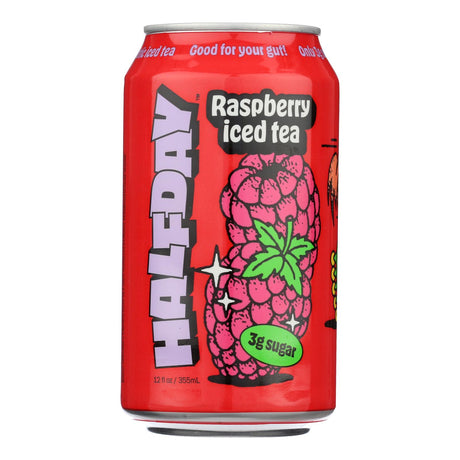 Halfday Premium Prebiotic Raspberry Iced Tea - 12 Fl Oz Case (12 Pack) - Cozy Farm 