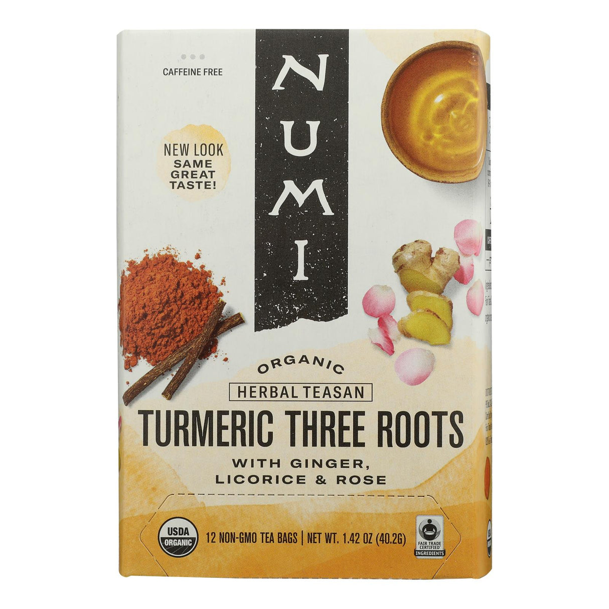 Numi Tea Organic Turmeric 3 Roots Herbal Tea, 15-Bag Cases (Pack of 6) - Cozy Farm 