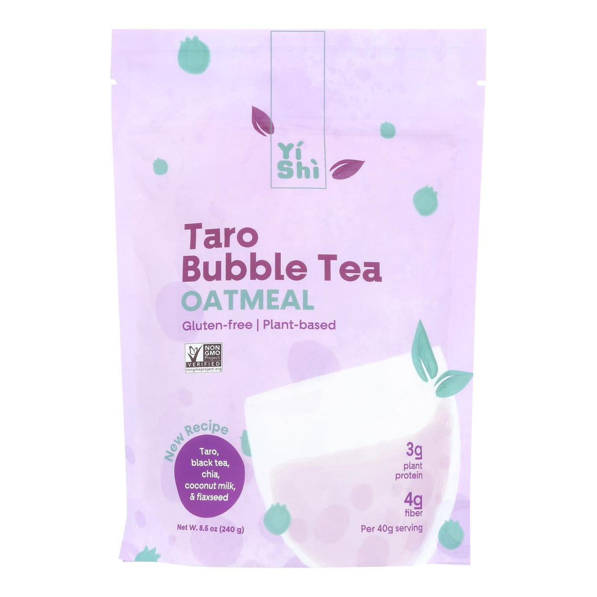 Yishi Oatmeal Taro Bubble Tea, Pack of 5, 8.5 Ounce - Cozy Farm 
