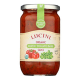 Lucini Italia Organic Pasta Sauce, Tomato Basil - 24 Oz., 6 Pack - Cozy Farm 