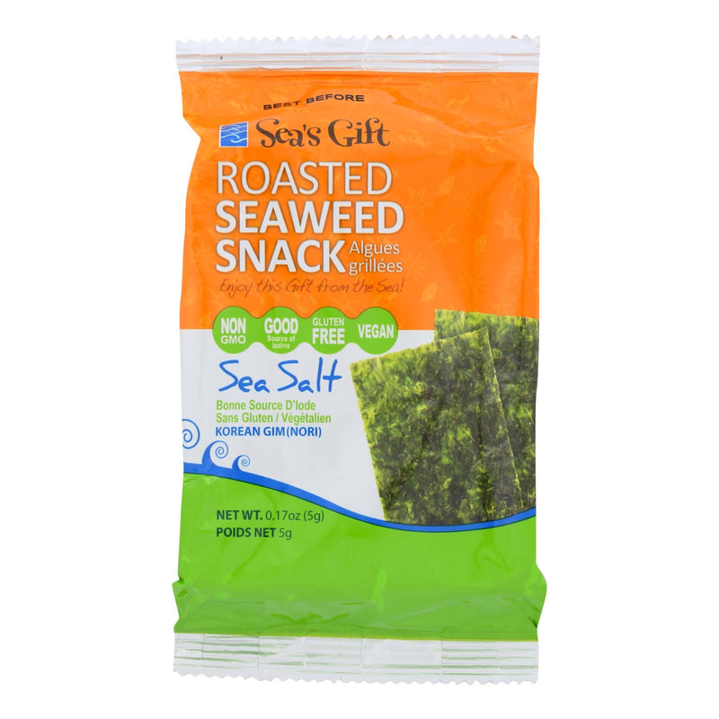 Sea's Gift Seaweed Snack - Korean Roasted Sea Salt - 12 Pack - 0.17 Ounce Each - Cozy Farm 