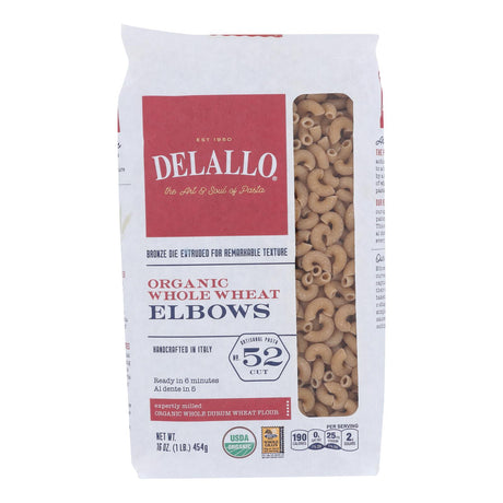 Delallo Organic Whole Wheat Elbows Pasta, 16 Oz. (12-Pack) - Cozy Farm 