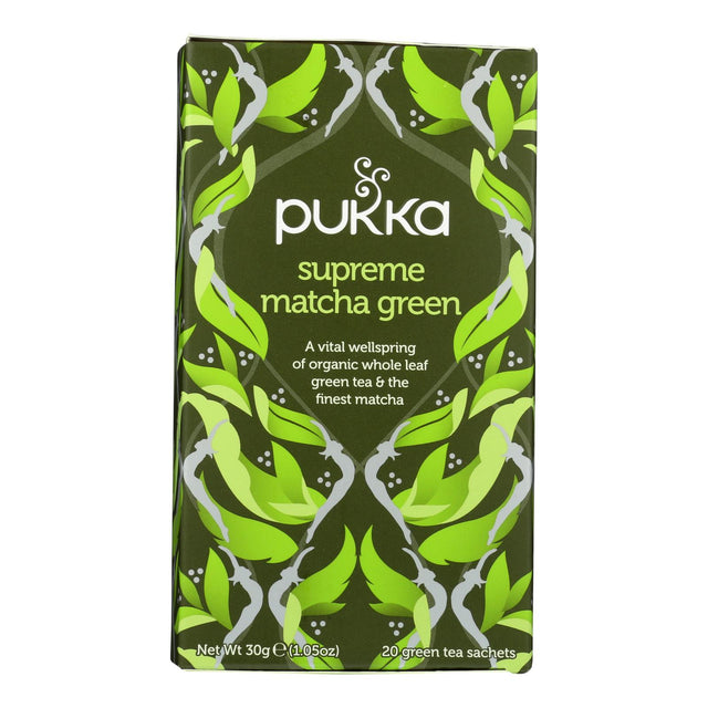 Pukka Organic Supreme Matcha Green Tea, 20 Sachets (Case of 4) - Cozy Farm 