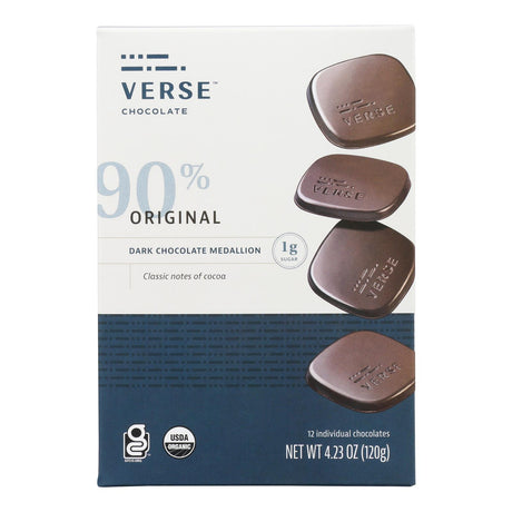 Verse Organic Dark Chocolate Original, Case of 6 - 4.23 Oz | Premium Authentic Dark Chocolate - Cozy Farm 