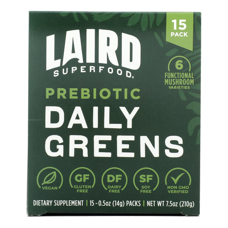 Laird Superfood - Daily Greens Prebiotic (15 x 0.5 oz)  6-Pack - Cozy Farm 