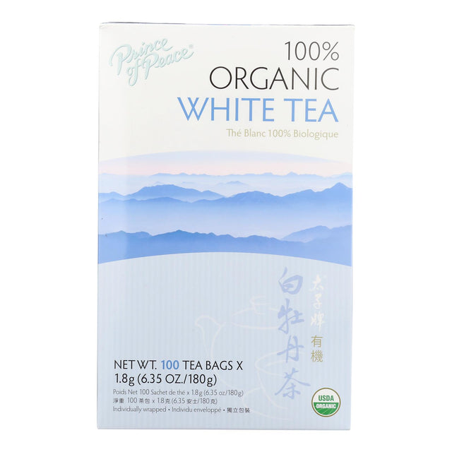 Prince Of Peace USDA Organic White Tea - 100 Count Bags - Cozy Farm 