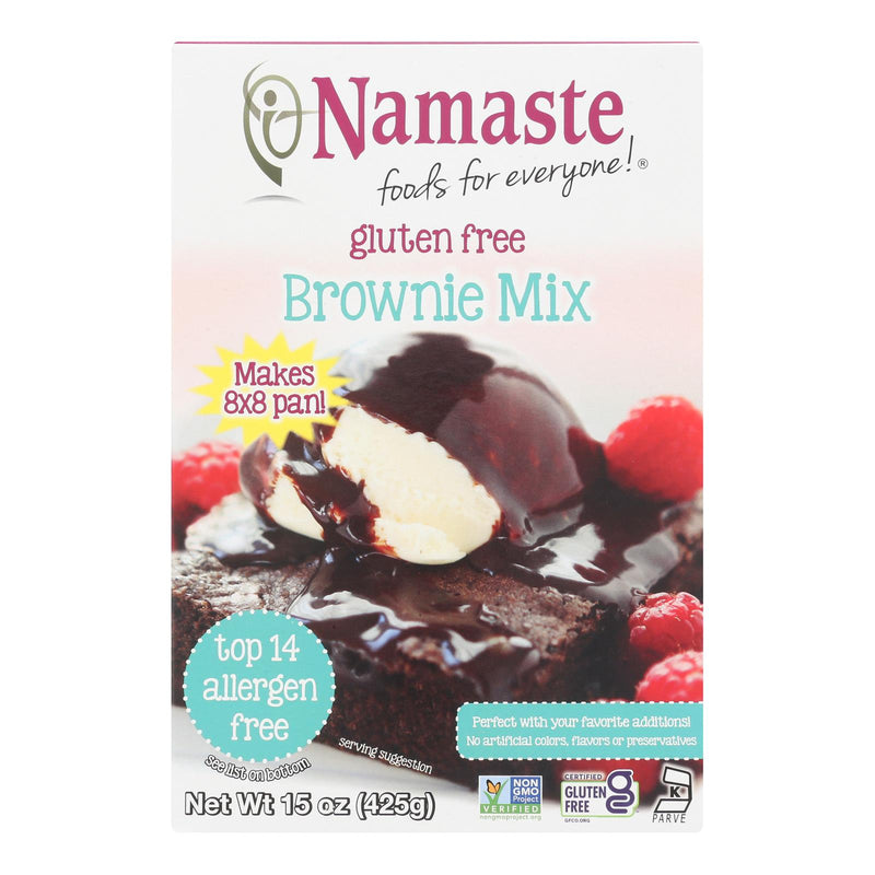 Namaste Foods Gluten Free Brownie Mix - 15 Ounces - Case of 6 - Cozy Farm 