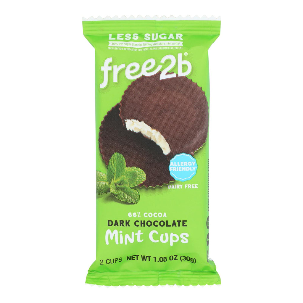 Free 2 B Mint Cups Dark Chocolate 2 Cup - Case of 12 - 1.05 Ounces - Cozy Farm 