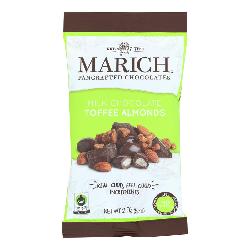 Marich Almonds Toffee Milk Chocolate | Case of 12 | 2 Ounce Bags | Premium Treats - Cozy Farm 