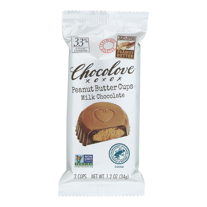 Chocolove Peanut Butter Milk Chocolate Cups - 1.2 Oz. - Case of 10 - Cozy Farm 