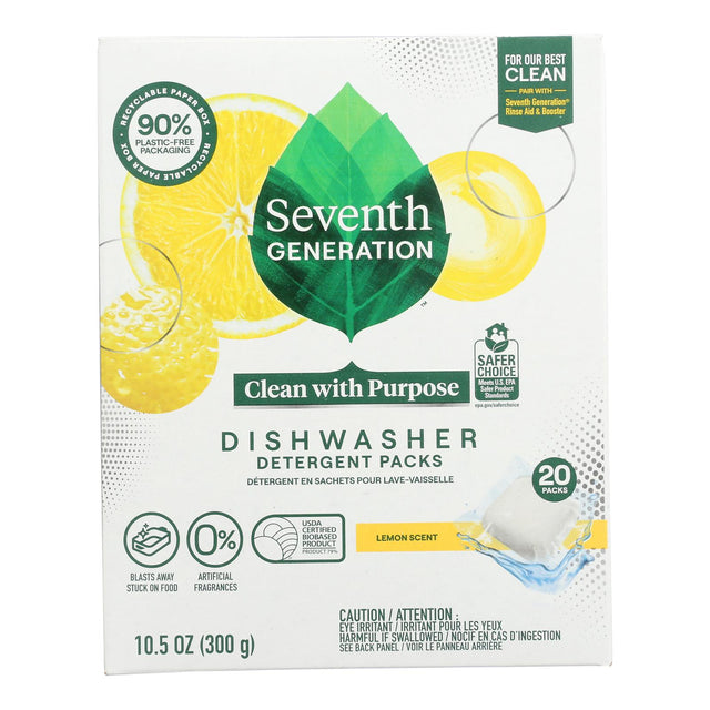 Seventh Generation Lemon Dish Packs - 20 Count (Pack of 6) - Cozy Farm 