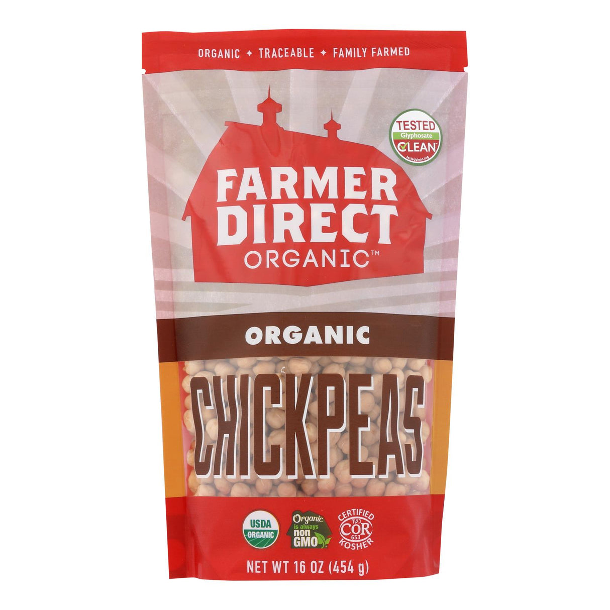 Farmer Direct Cooperative Organic Chickpeas  - 16 oz. (Pack of 6) - Cozy Farm 