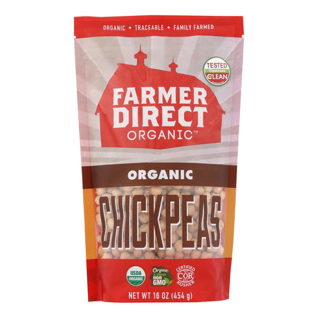 Farmer Direct Cooperative Organic Chickpeas  - 16 oz. (Pack of 6) - Cozy Farm 