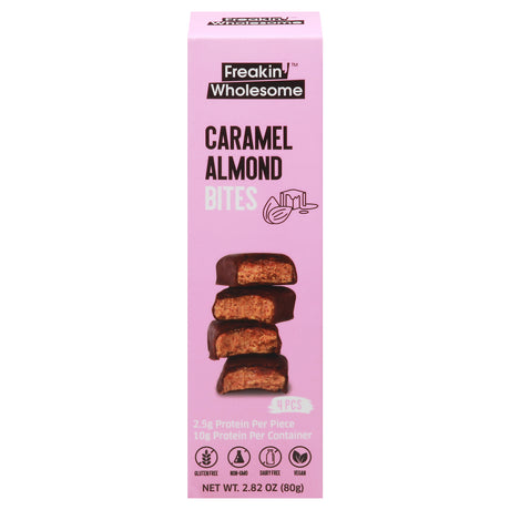 Freakin' Wholesome Bites Caramel Almond Dark Chocolate, Case of 10 - 2.82 Oz. - Cozy Farm 