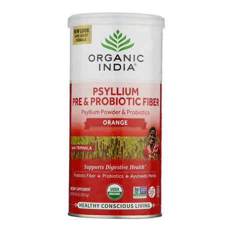 Organic India Psyllium Husk Prebiotic/Probiotic Enhanced with Orange Peel - 10 oz - Cozy Farm 
