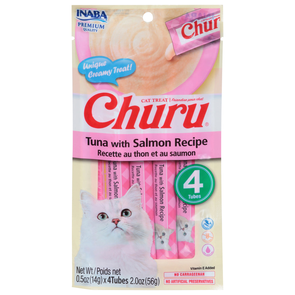 Inaba Cat Churu Puree Tuna Salmon - 8-2 Oz Case (8 Pack) - Cozy Farm 
