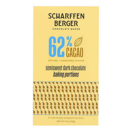 Scharffen Berger Premium Baking Chocolate, Semisweet, 4 oz (Pack of 12) - Cozy Farm 