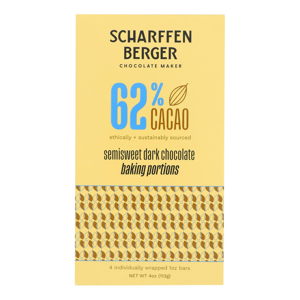 Scharffen Berger Baking Chocolate Semisweet - 4 Ounces (Case of 12) - Cozy Farm 