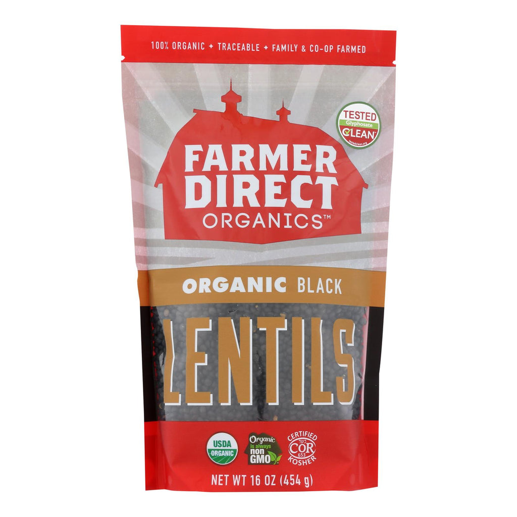Farmer Direct Cooperative - Organic Black Lentils - 16 Ounce per Case (6-Pack) - Cozy Farm 