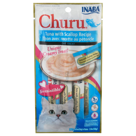 Inaba Churu Tuna Scalp Cat Puree Treat - 8 Pack of 2 oz Pouches - Cozy Farm 
