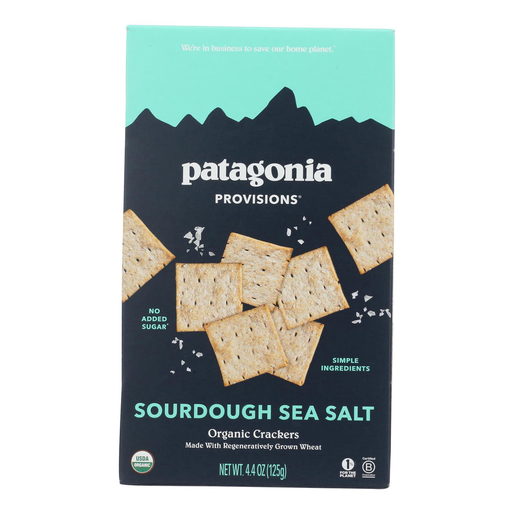 Patagonia Provisions Organic Sourdough Sea Salt Crackers - Case of 6 - 4.4 Ounces - Cozy Farm 