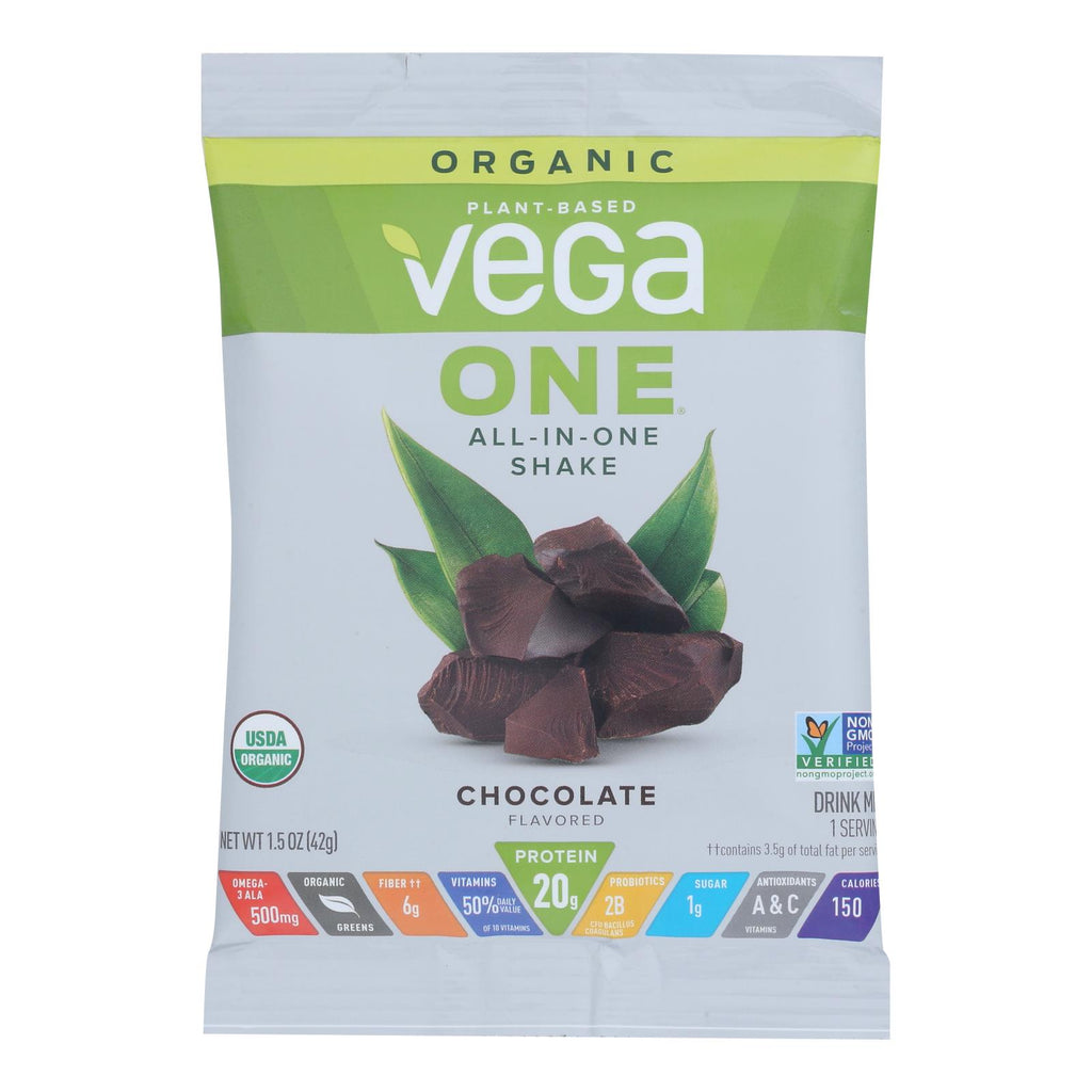 Vega Chocolate Shake Mix - Case of 10 - 1.5 Oz - Cozy Farm 
