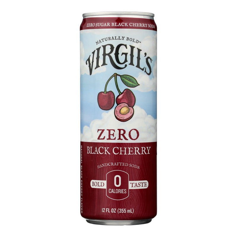 Virgil's Zero Sugar Black Cherry Soda, 6-Pack, 12-Fluid Ounce Cans - Cozy Farm 