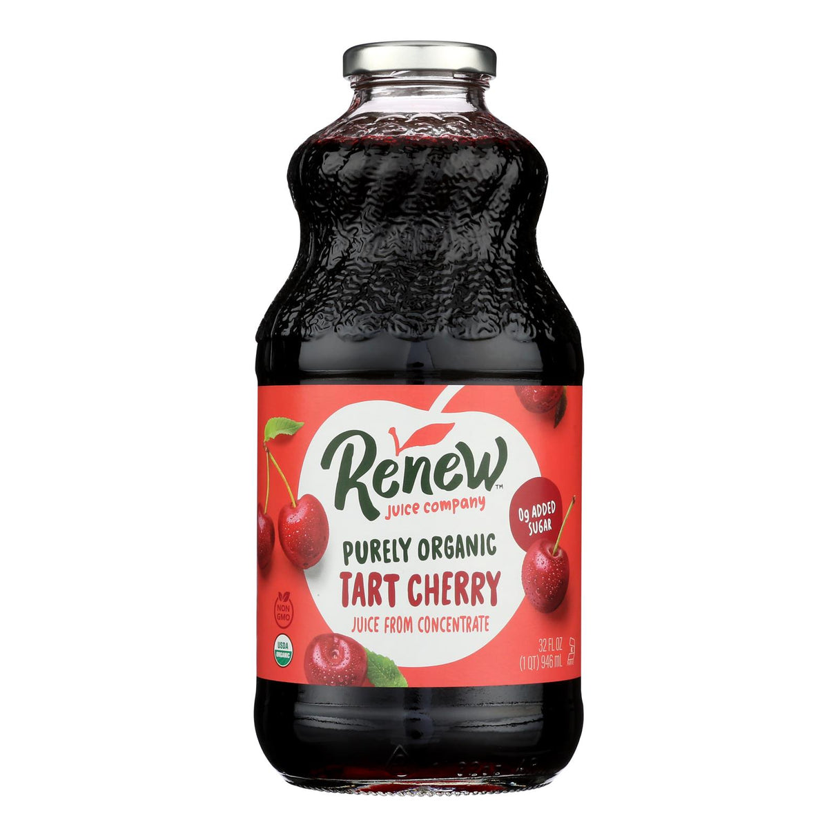 Renew Juice Company Organic Tart Cherry Juice, 32 Fl Oz, Pack of 6 - Cozy Farm 