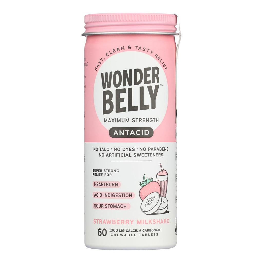 Wonder Belly Antacids Strawberry Milkshake - Case of 4 - 60 Count - Cozy Farm 