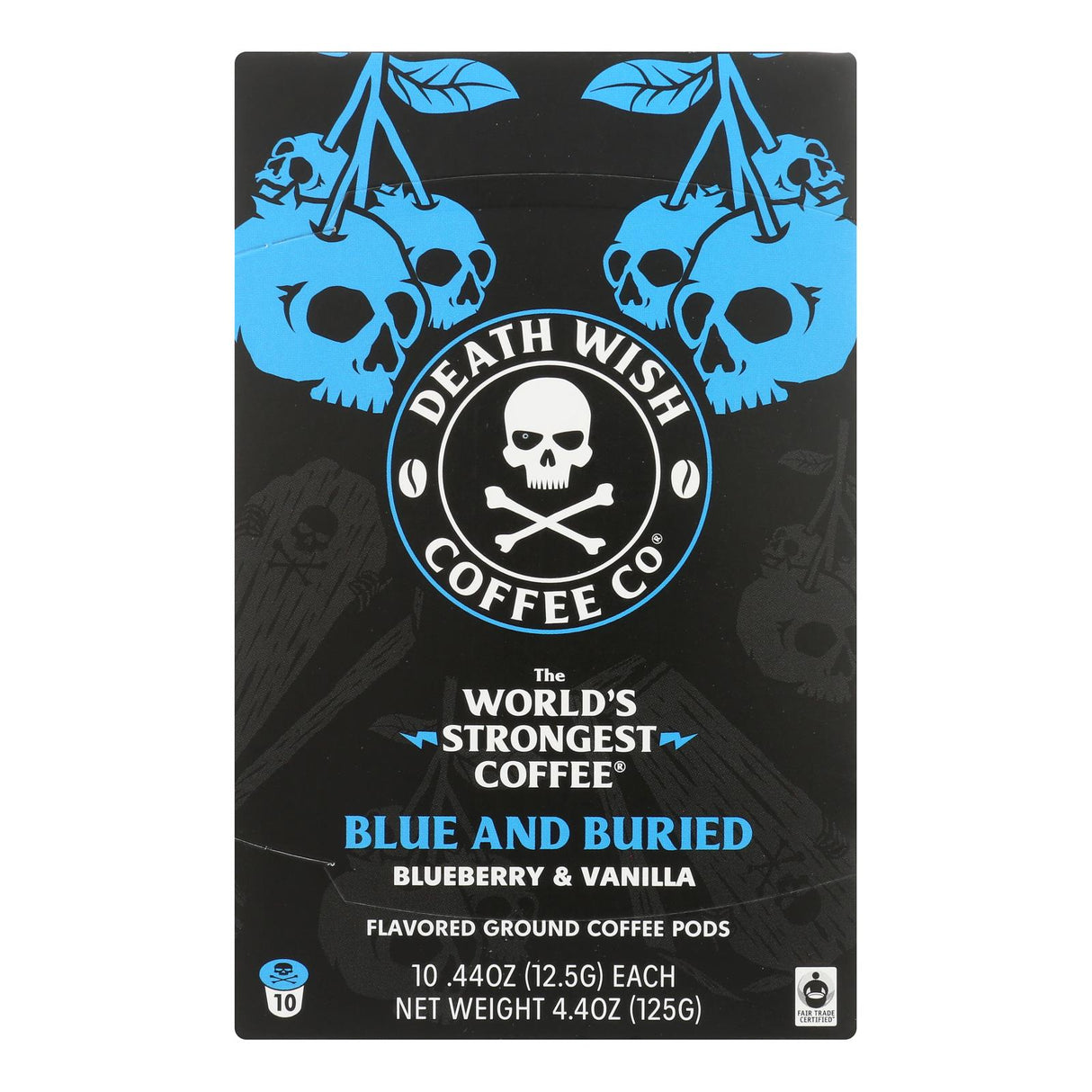 Death Wish Coffee - Blue & Buried - Single Serve Coffee Pods - Case of 6 x 10 Count - Cozy Farm 