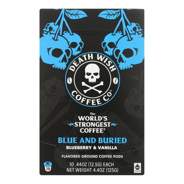 Death Wish Coffee - Blue & Buried - Single Serve Coffee Pods - Case of 6 x 10 Count - Cozy Farm 