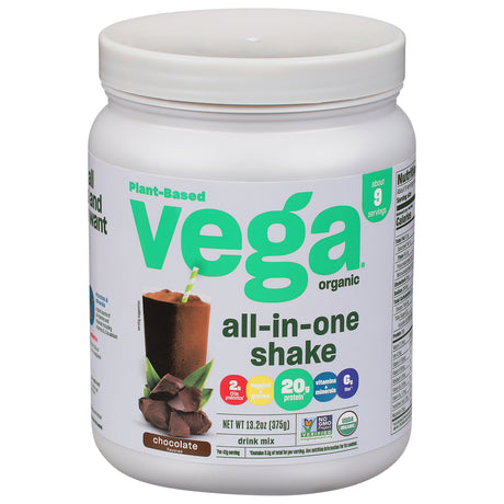 Vega Organic Chocolate Shake Mix - 13.2 Ounces - 1 Each - Cozy Farm 