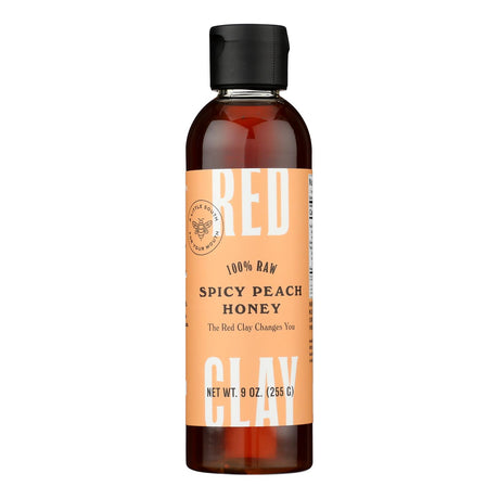 Red Clay Honey Spicy Peach Habanero Hot Honey - 9oz Case of 6 - Cozy Farm 