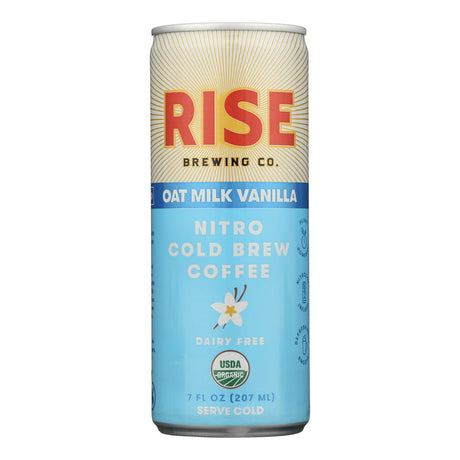 Rise Brewing Company Organic Cold Brew Oatmilk Vanilla Light - 7 Fl Oz (12 Cans) - Cozy Farm 