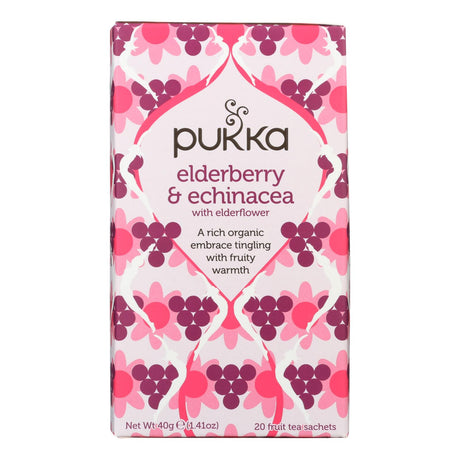 Pukka Organic Elderberry & Echinacea Tea | Immune Support | Case of 4, 20-Bags - Cozy Farm 
